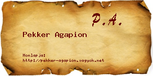 Pekker Agapion névjegykártya